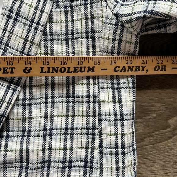 NWT Abercrombie & Fitch Tweed Plaid White Blue Blazer Jacket Women's size Medium - Picture 9 of 10